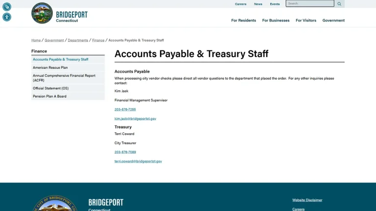 Bridgeport City Treasurer - Bridgeport, CT