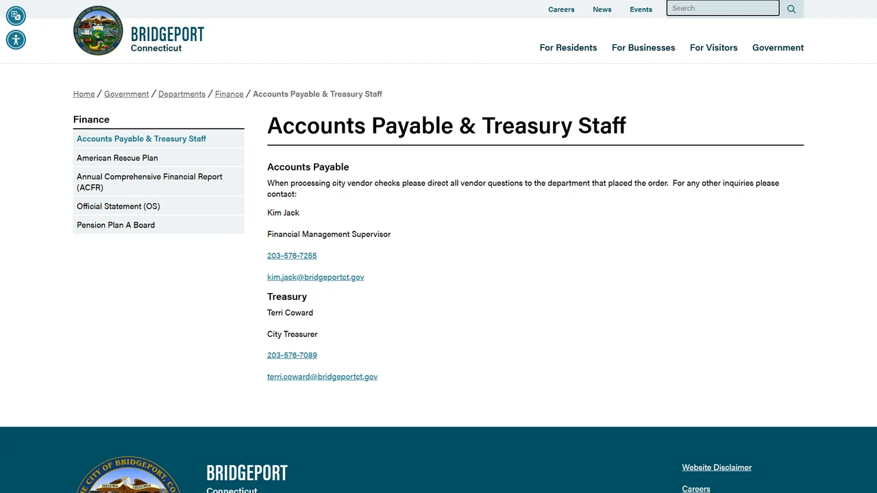 Bridgeport City Treasurer - Bridgeport, CT