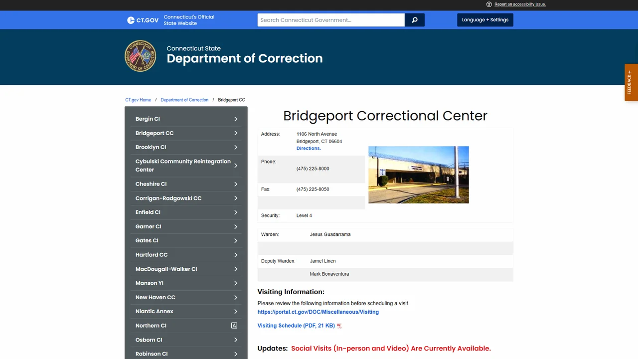Bridgeport Correctional Center - Bridgeport, CT