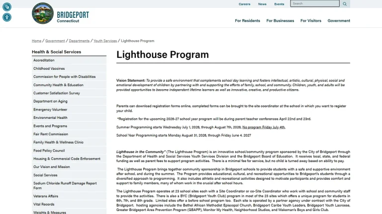 Bridgeport Lighthouse Program - Bridgeport, CT