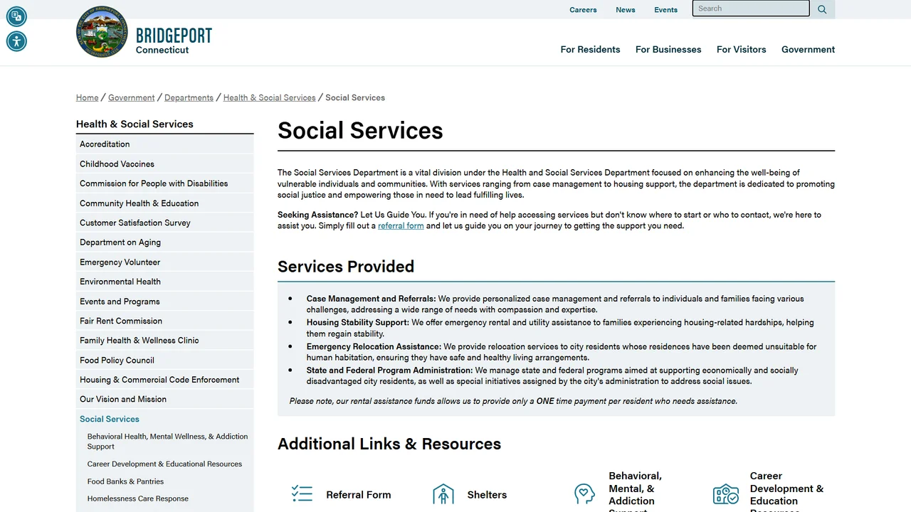 Bridgeport Social Services Department - Bridgeport, CT