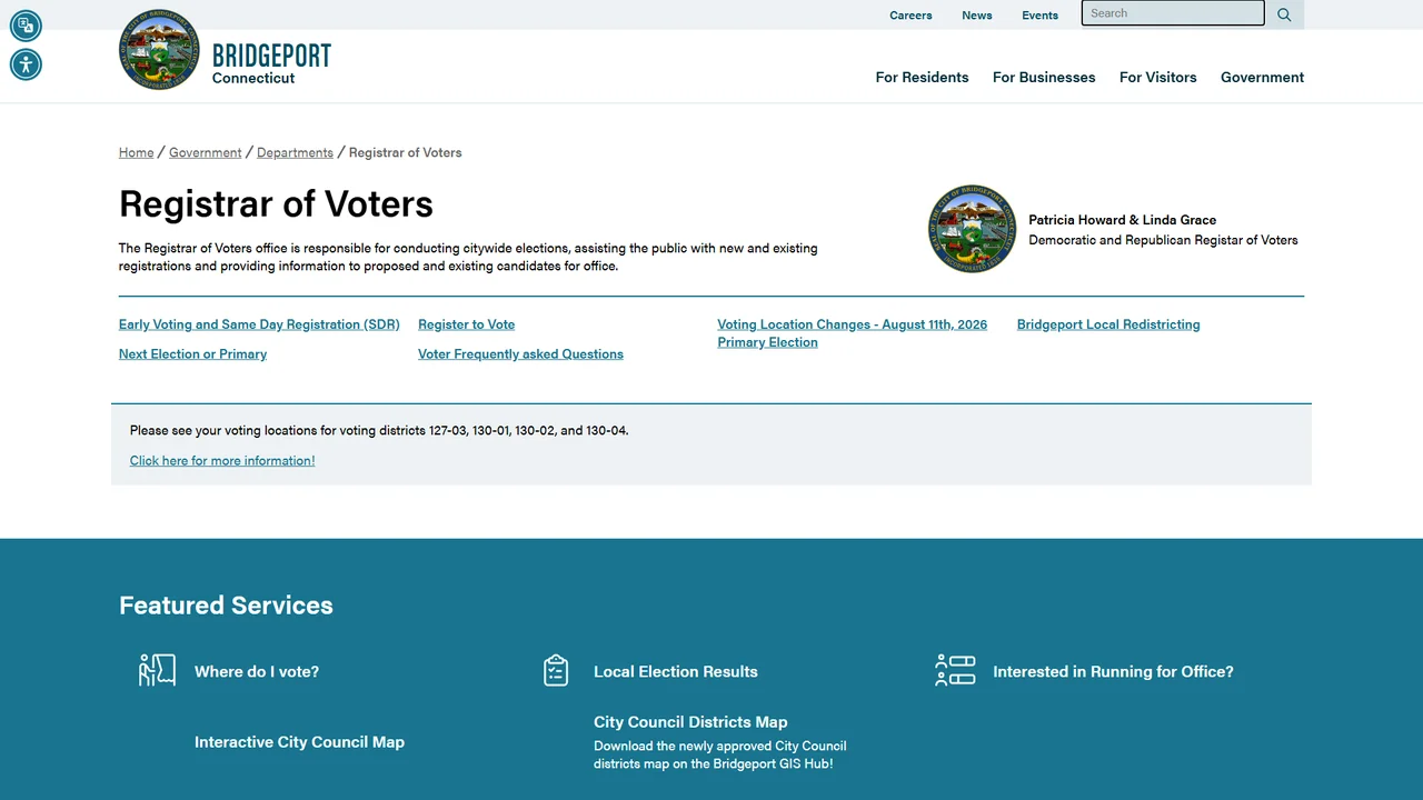Bridgeport Voter Registration - Bridgeport, CT