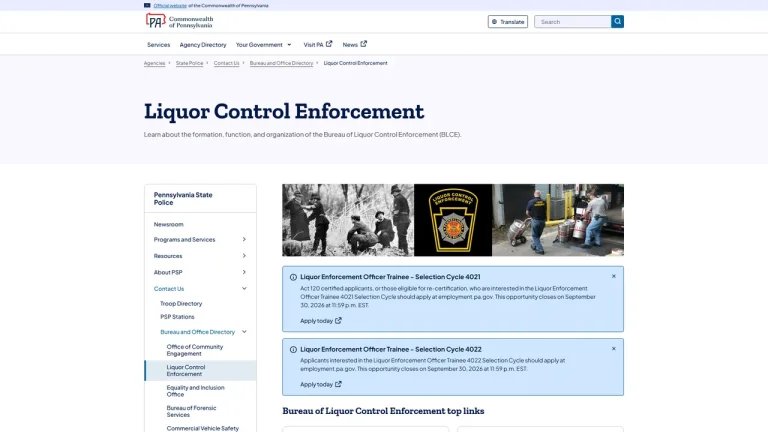 Bureau of Liquor Control Enforcement - Harrisburg, PA