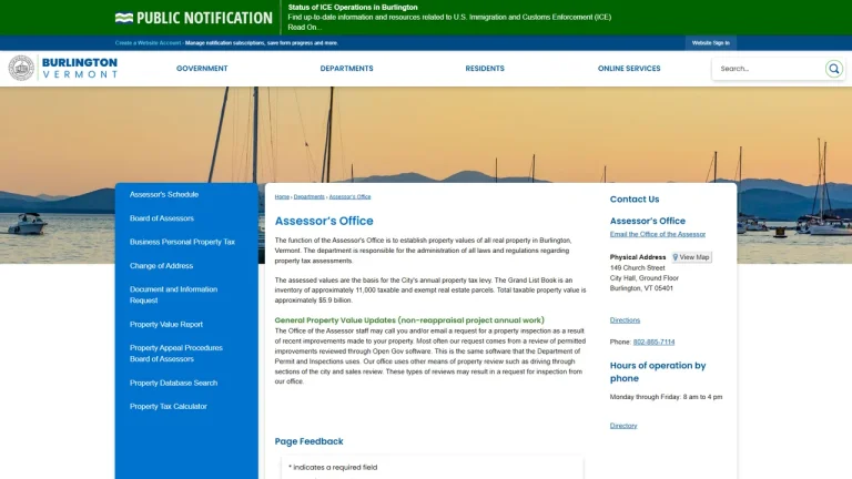 Burlington City Assessor - Burlington, VT