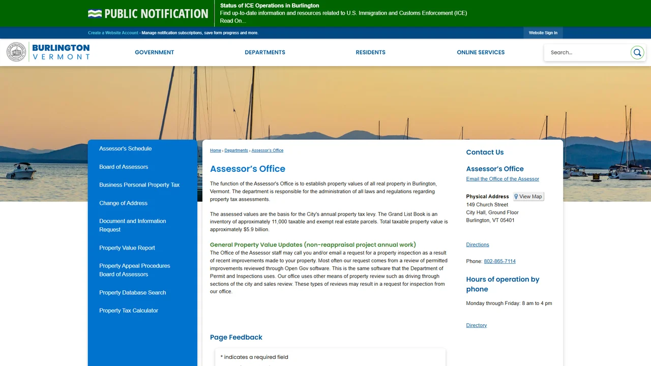 Burlington City Assessor - Burlington, VT