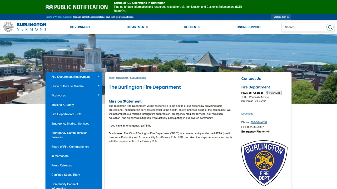 Burlington Fire Department Headquarters - Burlington, VT