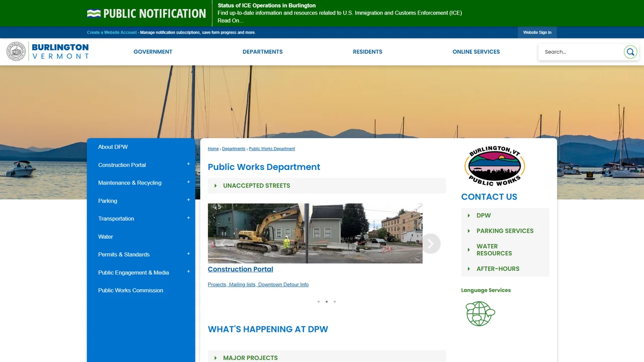Burlington Public Works Department - Burlington, VT