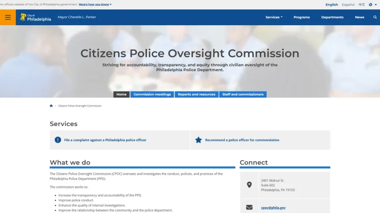 Citizens Police Oversight Commission - Philadelphia, PA