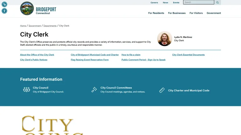 City Clerk Lydia Martinez - Bridgeport, CT