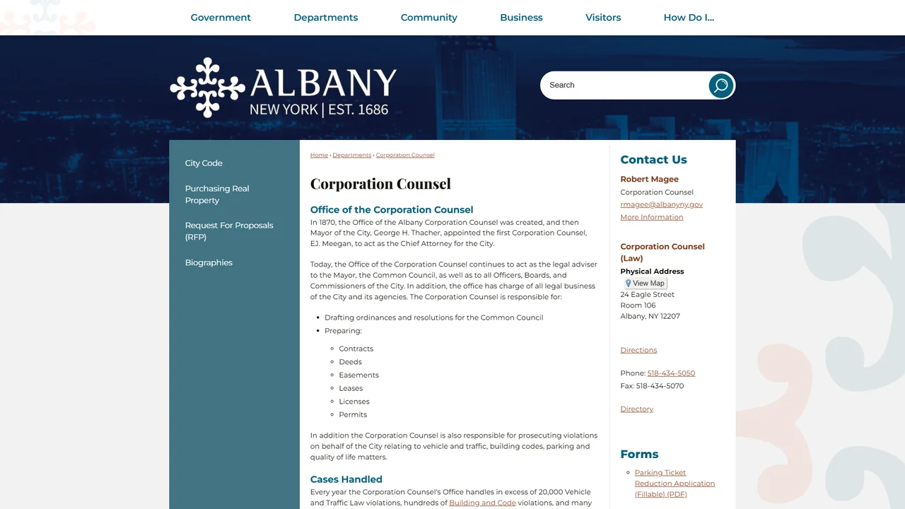 City of Albany Department of Law - Albany, NY