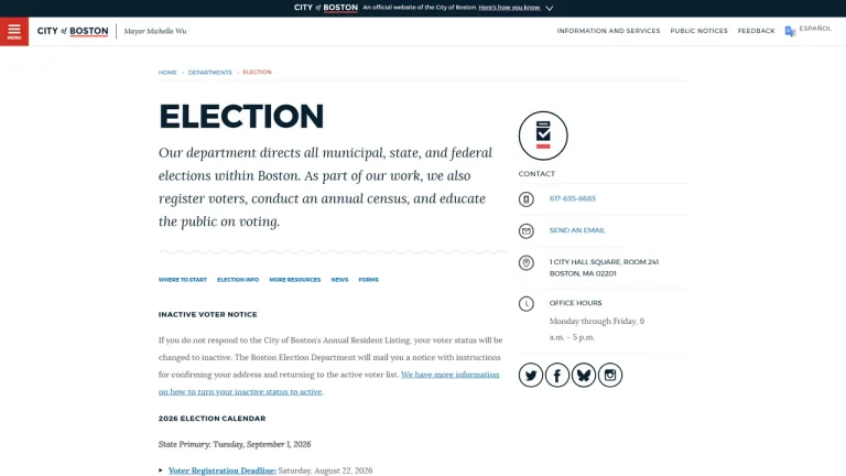 City of Boston: Election Department - Boston, MA