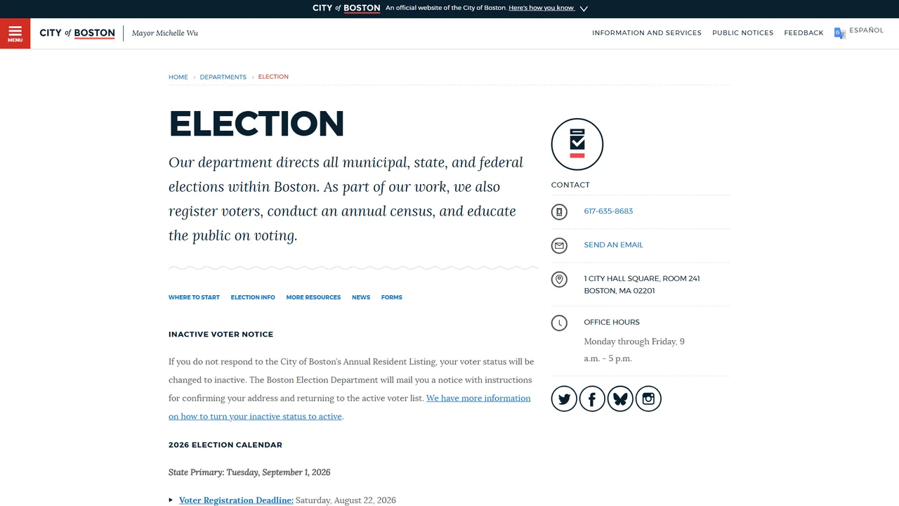 City of Boston: Election Department - Boston, MA