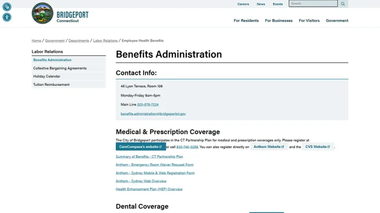 City of Bridgeport Benefits Administration - Bridgeport, CT