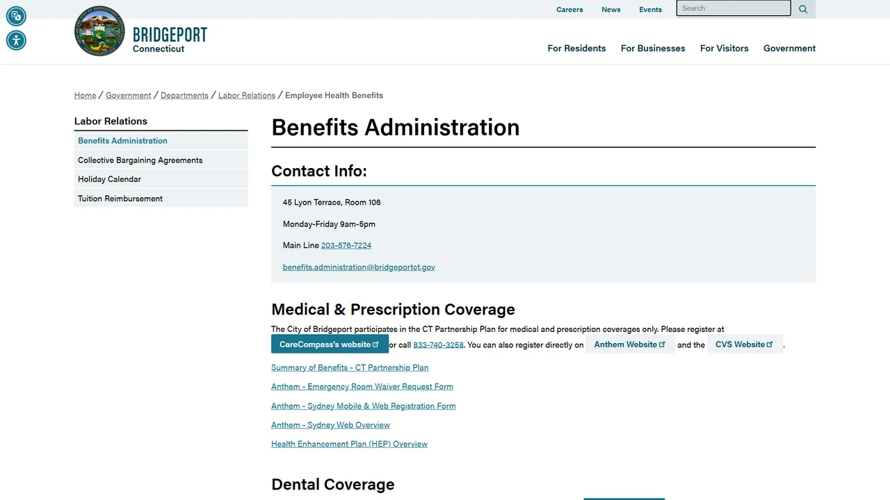 City of Bridgeport Benefits Administration - Bridgeport, CT