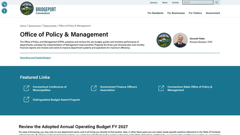 City of Bridgeport Office of Policy & Management - Bridgeport, CT