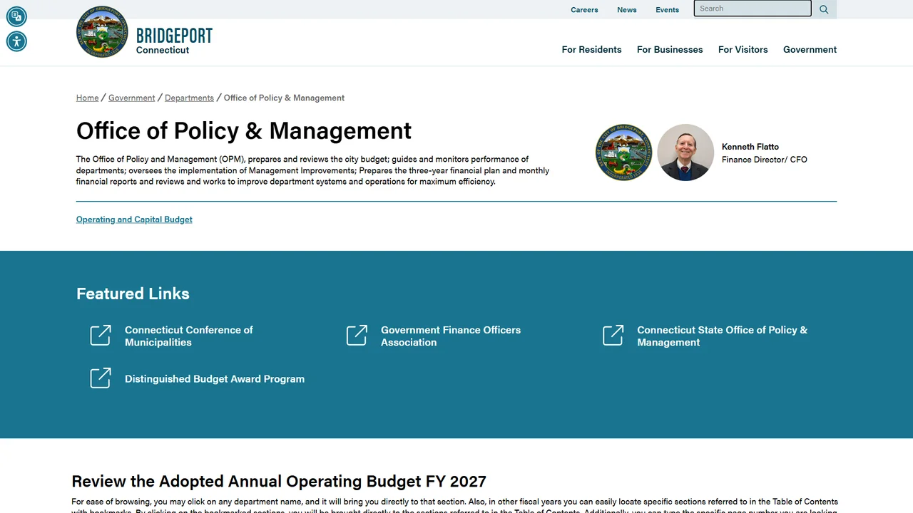 City of Bridgeport Office of Policy & Management - Bridgeport, CT