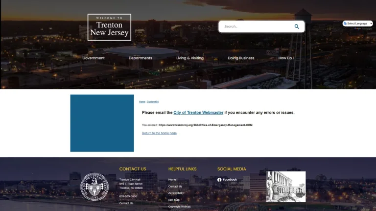City of Trenton Office of Emergency Management – Trenton, NJ