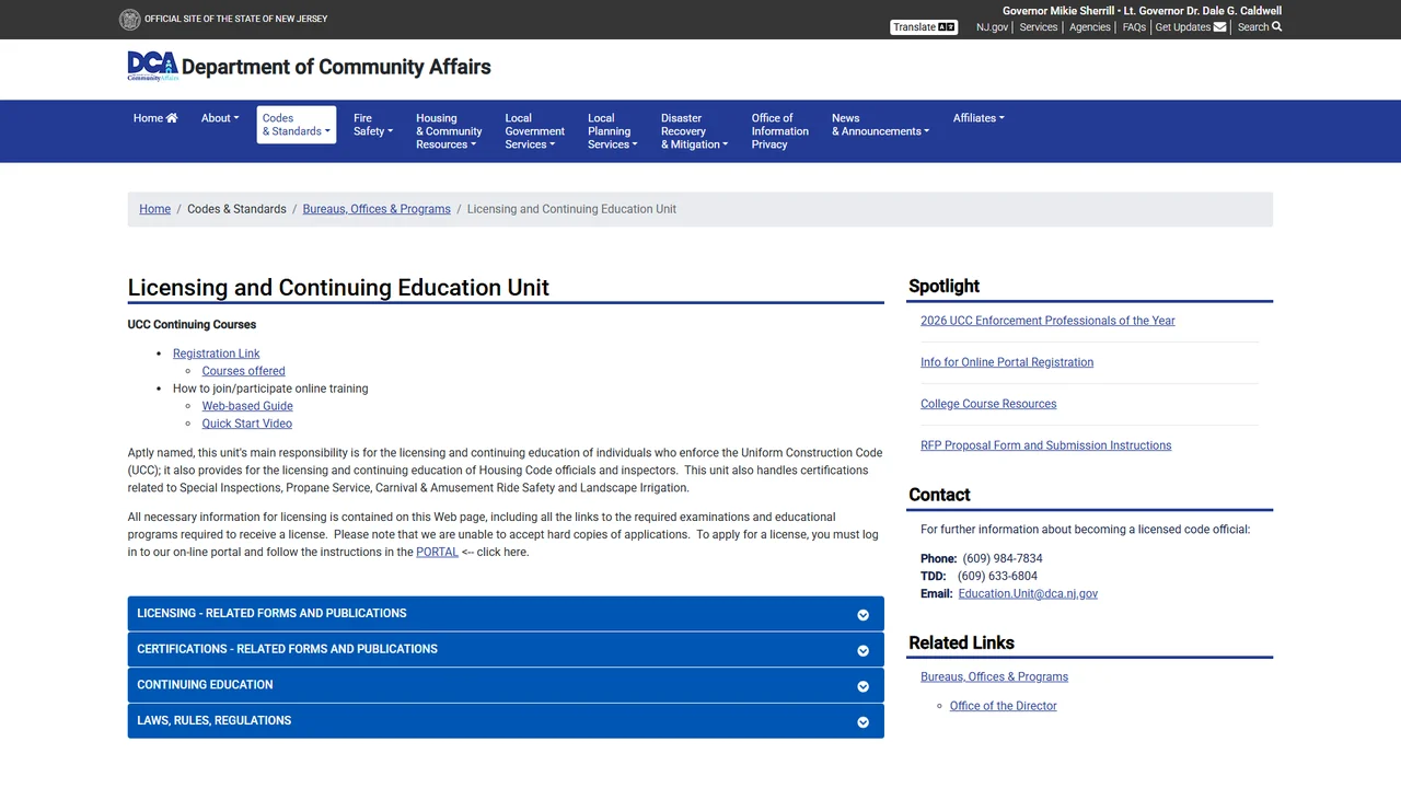Codes & Standards Educ Units – Trenton, NJ
