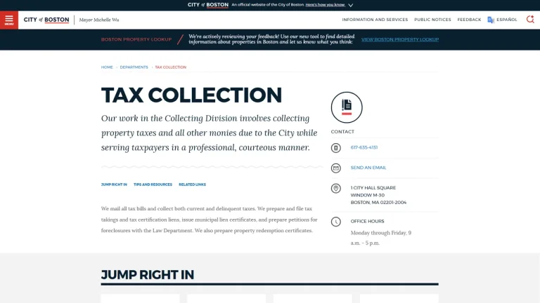 Collecting-Delinquent Tax Unit - Boston, MA