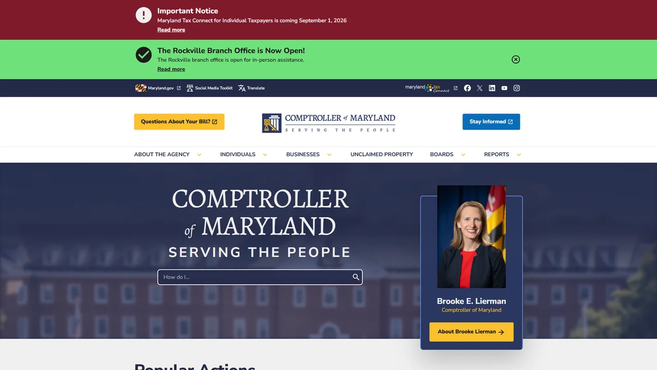 Comptroller of Maryland - Annapolis, MD