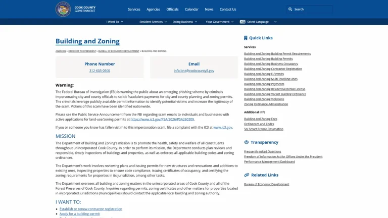 Cook County Department of Building and Zoning - Chicago, IL