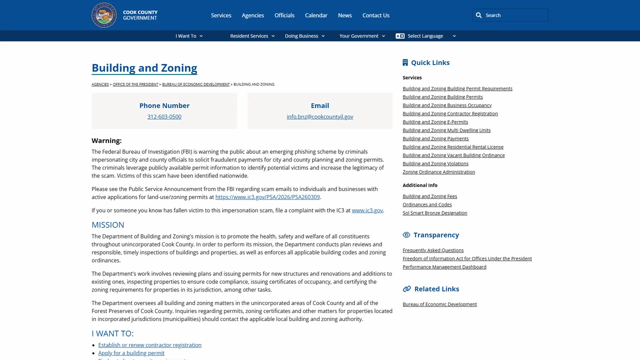 Cook County Department of Building and Zoning - Chicago, IL