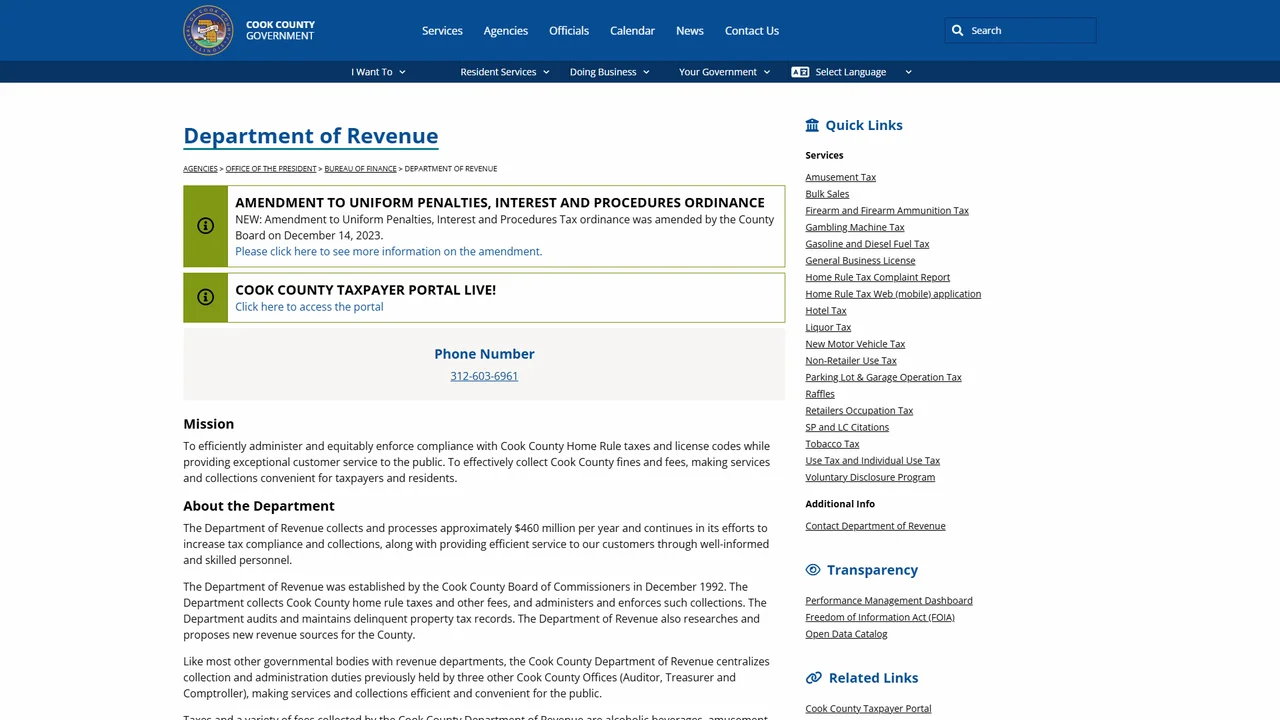 Cook County Revenue Department - Chicago, IL