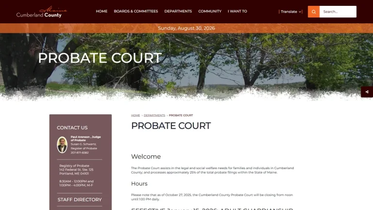 Cumberland Register of Probate - Portland, ME