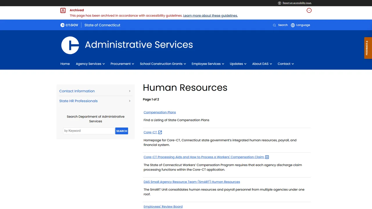 Department of Administrative Services - Human Resources - Hartford, CT