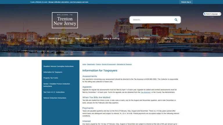 Department of Finance - City of Trenton