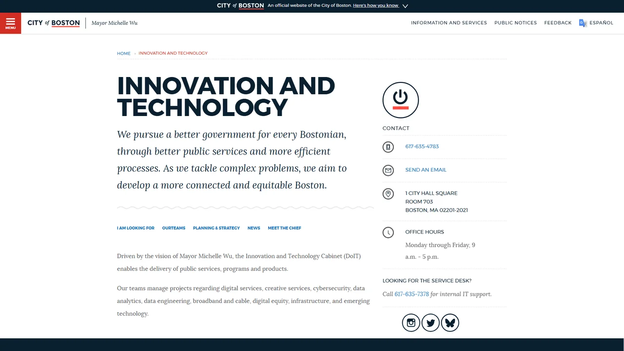 Department of Innovation and Technology - Boston, MA