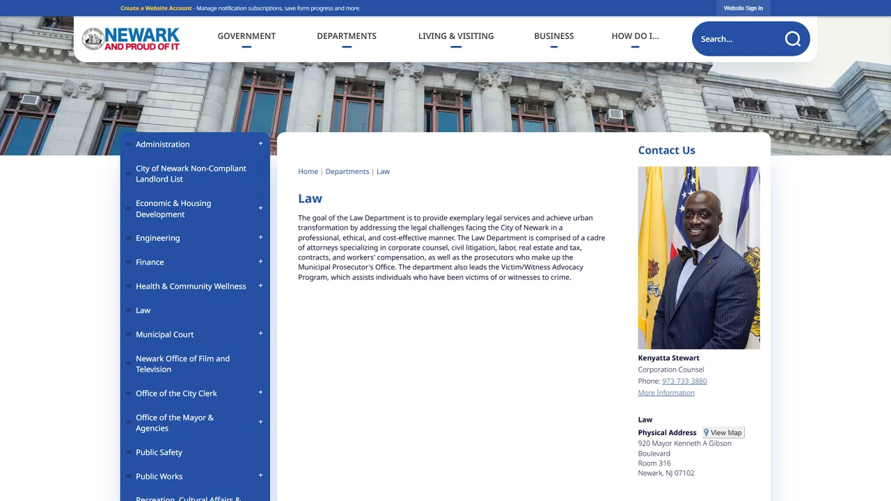 Department of Law - Newark, NJ