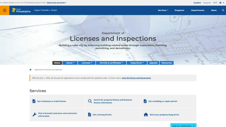 Department of Licenses and Inspections - Philadelphia, PA