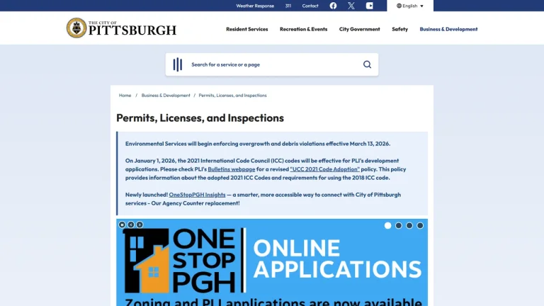 Department of Permits, Licenses, and Inspections (PLI) - Pittsburgh, PA