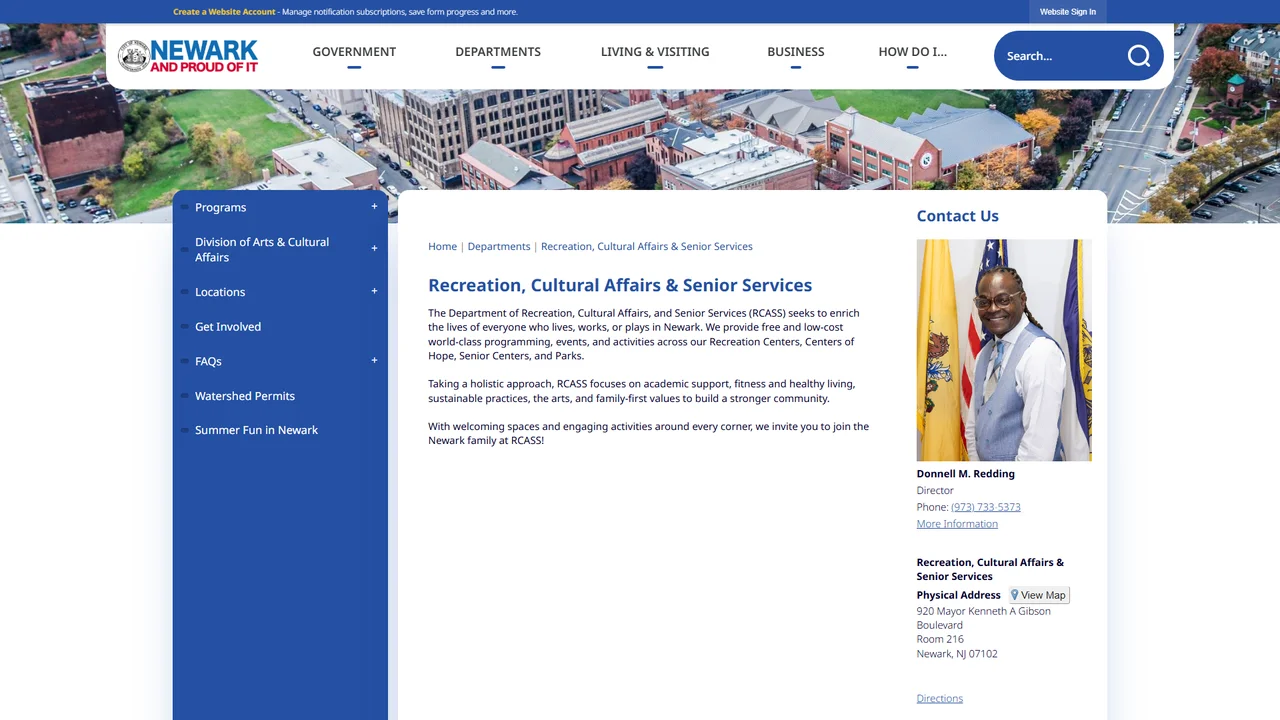 Department of Recreation, Cultural Affairs & Senior Services - Newark, NJ