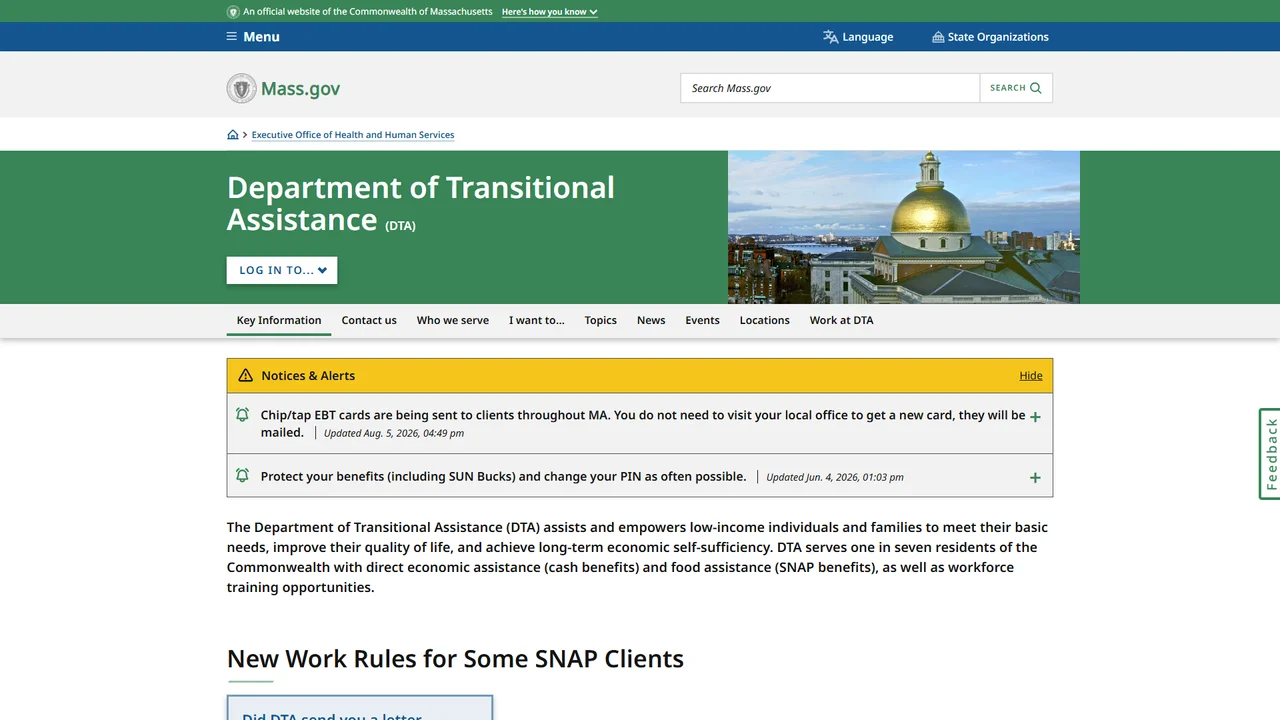 Department of Transitional Assistance Budget Division - Boston, MA