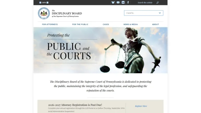 Disciplinary Board of the Supreme Court of Pennsylvania - Philadelphia, PA