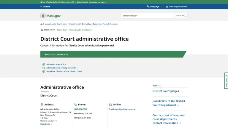 District Court Administration Office - Boston, MA