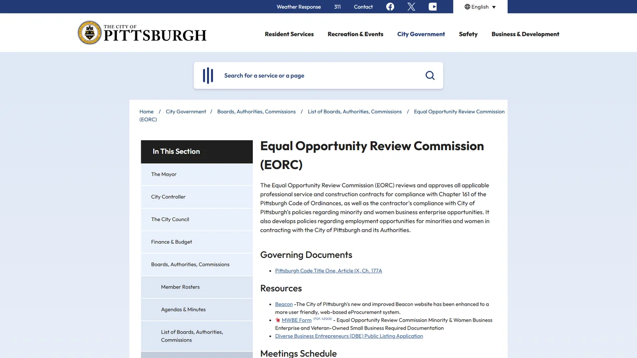 Equal Opportunity Review Commission - Pittsburgh, PA