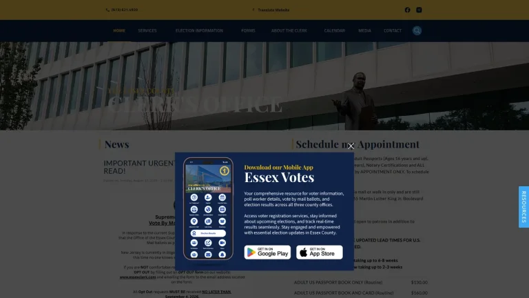 Essex County Clerk - Passport Services - Newark, NJ
