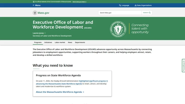 Executive Office of Labor and Workforce Development - Boston, MA