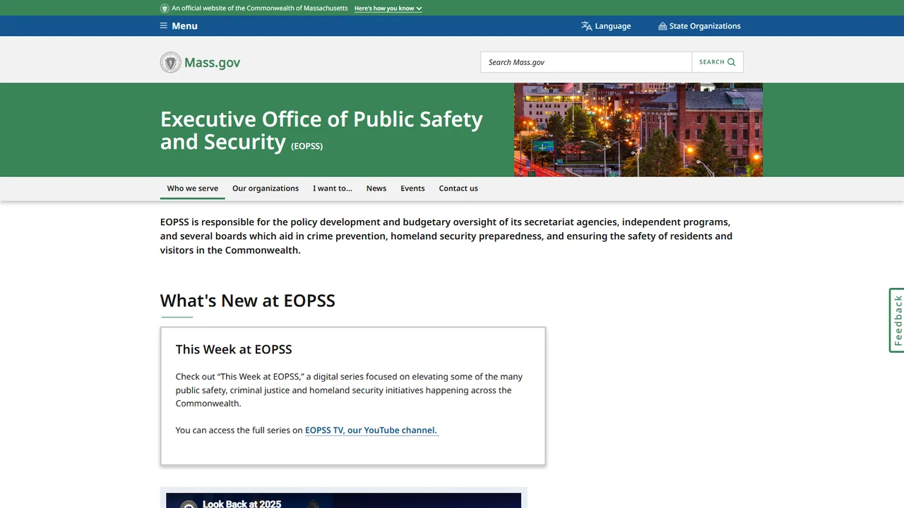 Executive Office of Public Safety and Security - Boston, MA