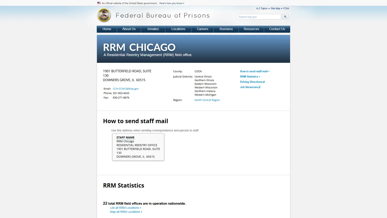 Federal Bureau of Prisons Community Corrections Office - Chicago, IL