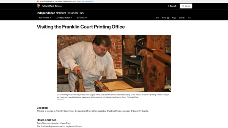 Franklin Court Printing Office - Philadelphia, PA
