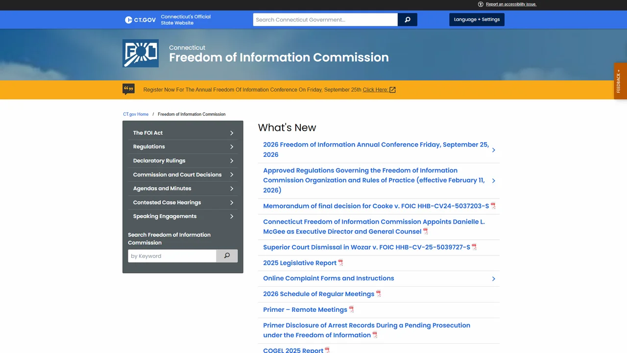 Freedom of Information Commission - Hartford, CT