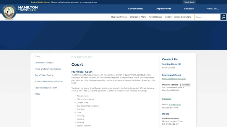 Hamilton Township Municipal Court - Trenton, NJ