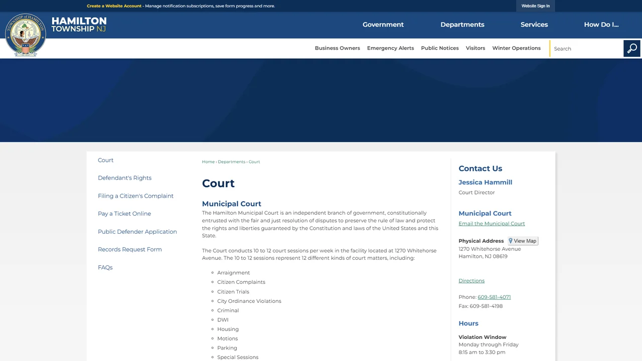 Hamilton Township Municipal Court - Trenton, NJ