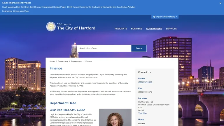 Hartford City Finance Department - Hartford, CT