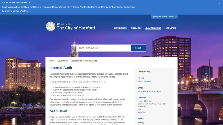 Hartford Internal Audit Department - Hartford, CT