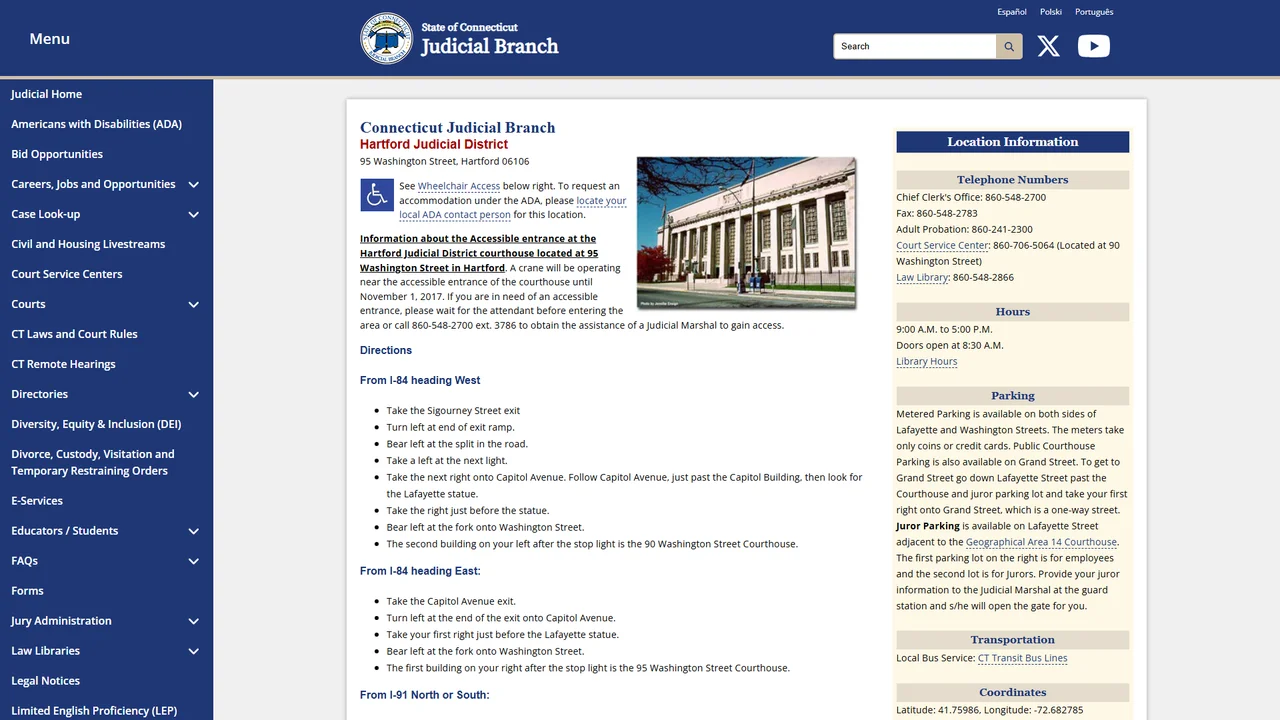 Hartford Superior Court - Civil/Criminal - Hartford, CT